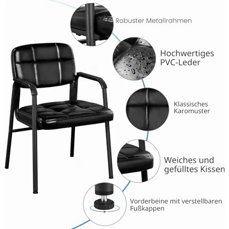 Yaheetech Esszimmerstühle Küchenstühle mit Armlehnen – Bild 6