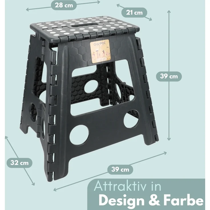 GarPet Campinghocker Klapphocker Campinghocker Faltbar Ultraleicht Falthocker Tritthocker – Bild 2