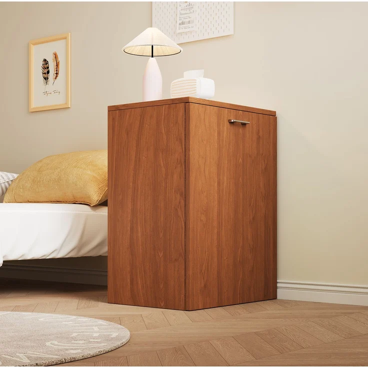 Schreibtisch aus Spanplatte, klappbar mit 4 Ablagefächern & Rollen, 126x55x75 cm, Walnuss – Bild 4