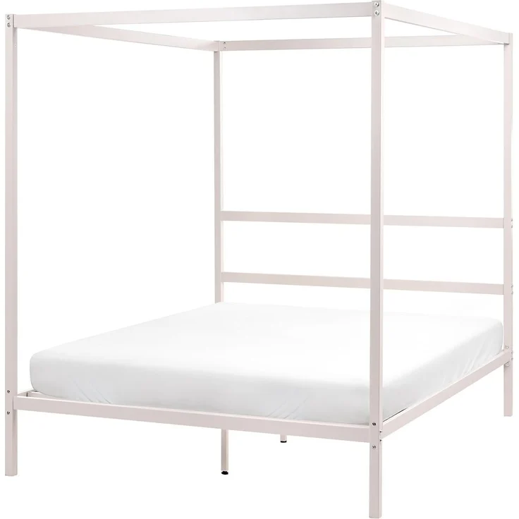 Himmelbett Metall LESTARDS 140 x 200 cm Hellbeige – Bild 1