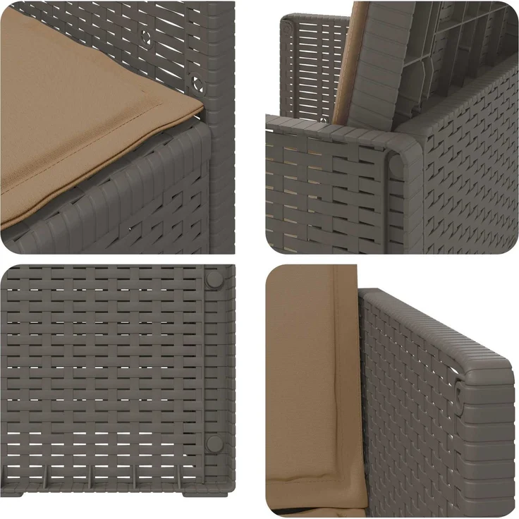 vidaXL Garten Esszimmerstühle 2 pcs Hellgrau und Taupe PP 8000012 – Bild 8