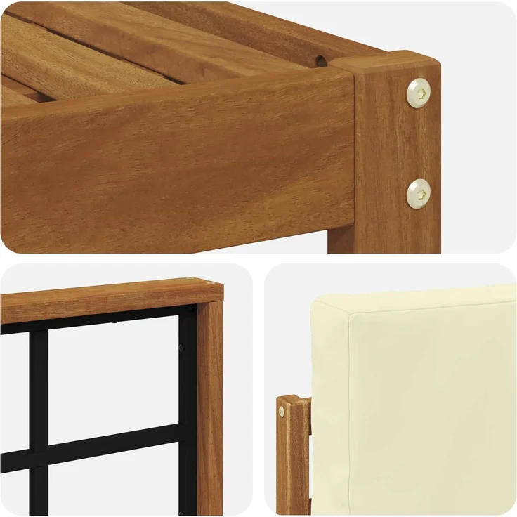 vidaXL Outdoor-Sofagarnitur mit Kissen 6 pcs Natur und Creme 3366648 – Bild 6