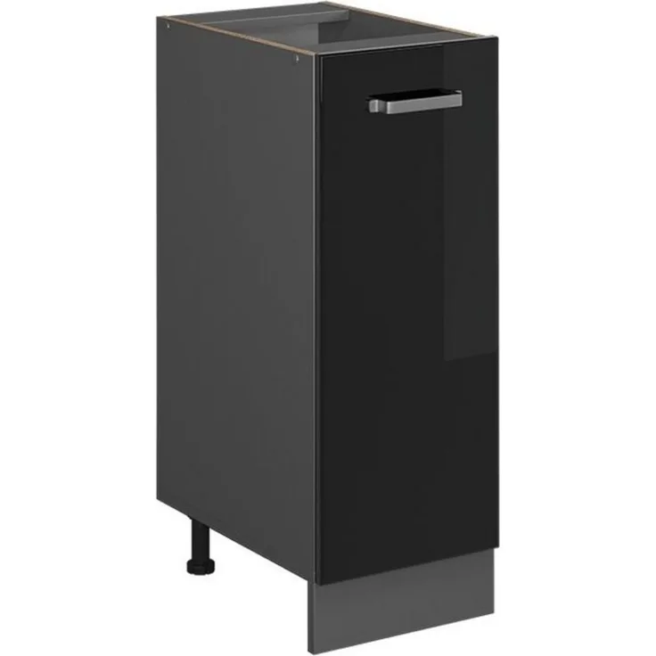 Apothekerschrank R-Line Schwarz Hochglanz 30 cm ohne Arbeitsplatte Vicco