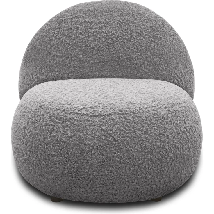 DOMO. collection Sessel 700 016, Polstersessel, rund, gepolsterte Rückenlehne, Füße mit Filzgleitern, Armsessel, Polsterganitur, 73 x 75 x 76 cm (BxTxH), grau – Bild 2