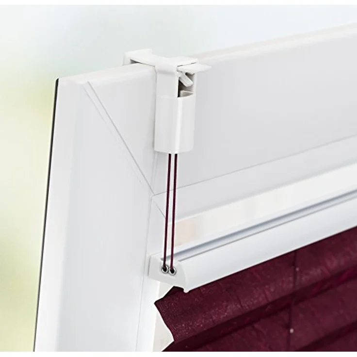 K-home Klemmfix-Plissee 60x210 cm (B x L) Bordeaux Lichtschutz +++ Moderne Crushed Optik +++ – Bild 5