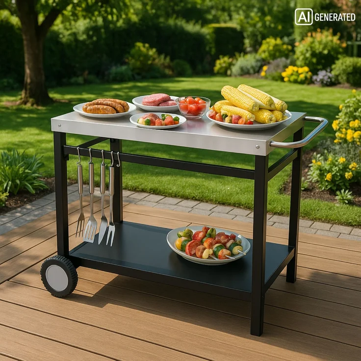Justus Grill-Servierwagen mit Rollen / Multi-Trolley – Bild 2
