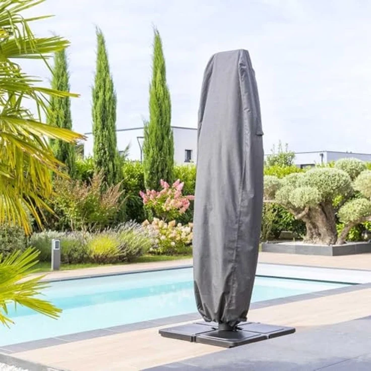 Hespéride - Hambo Schutzhülle für Ampelschirm L - 257 x 70 x 40 cm - Grau – Bild 5
