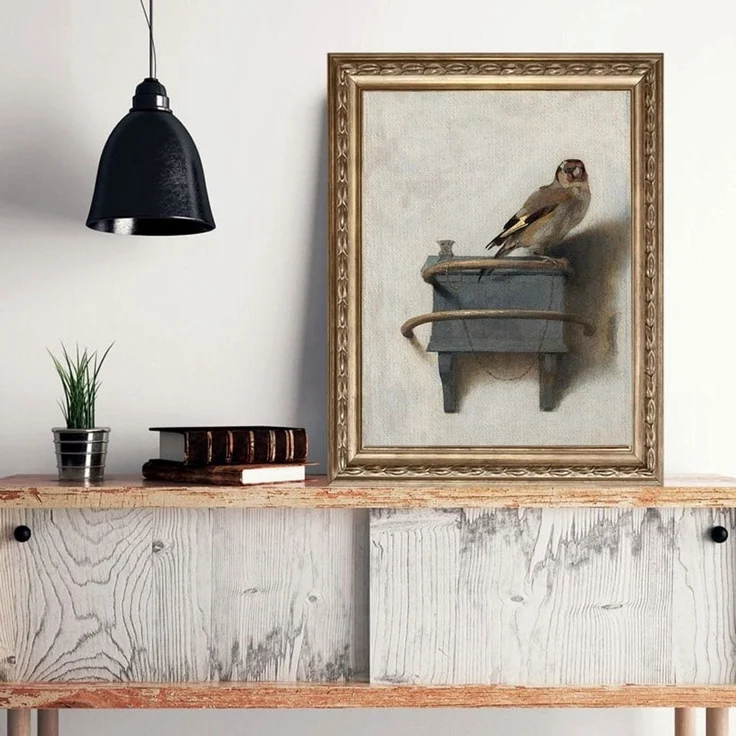 JUSTGOODMOOD Poster Vintage Galerie Wand Kunst Blume Vogel Pfirsisch Klavier 5er als Deko, E (1 St) – Bild 4