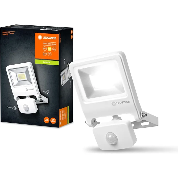 LEDVANCE ENDURA® FLOOD Sensor Warm White 20 W 3000 K WT