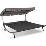 Leco Doppel-Sonnenliege "DAS ORIGINAL" mit verstellbarem Dach und Rollen, anthrazit
