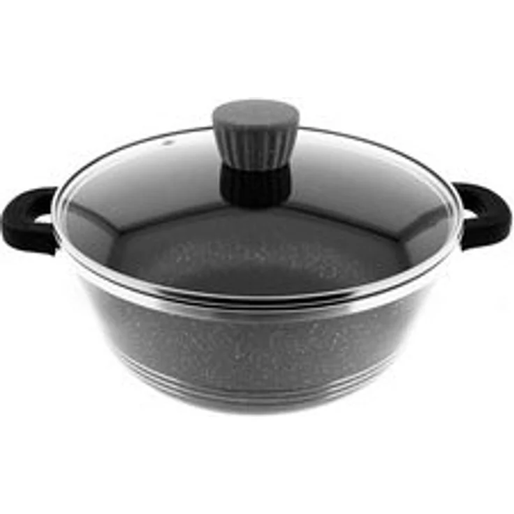 Almina Kochtöpfe mit Glasdeckel Antihaftbeschichtung Aluminium-Druckguss in Grau ⌀24 cm – Bild 6