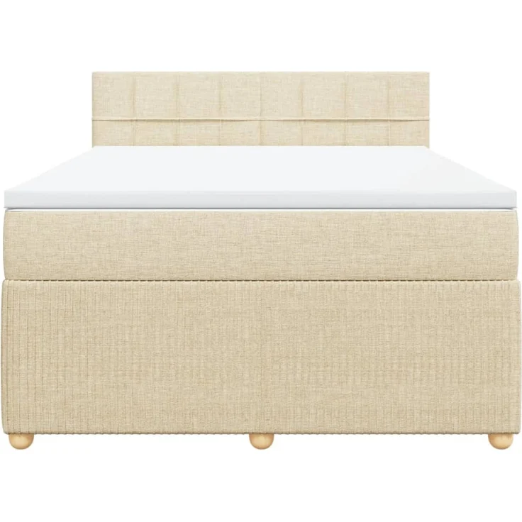 vidaXL Boxspringbett mit Matratze Creme 140x200 cm Stoff 3289784 – Bild 6