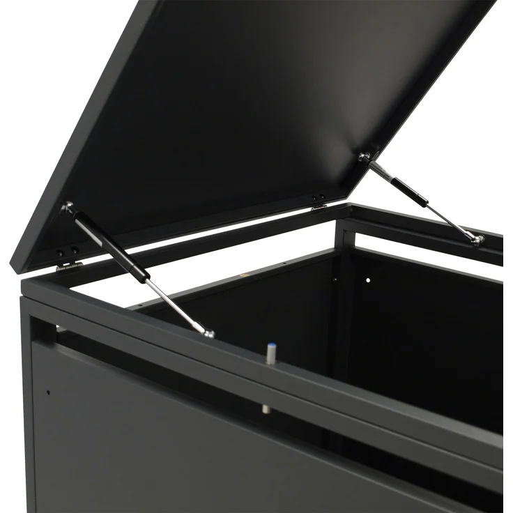 DEGAMO KÖLN Mülltonnenbox 1-er, Stahl verzinkt, anthrazit, 60x62x102cm für kleine Tonnen 120 Liter – Bild 4
