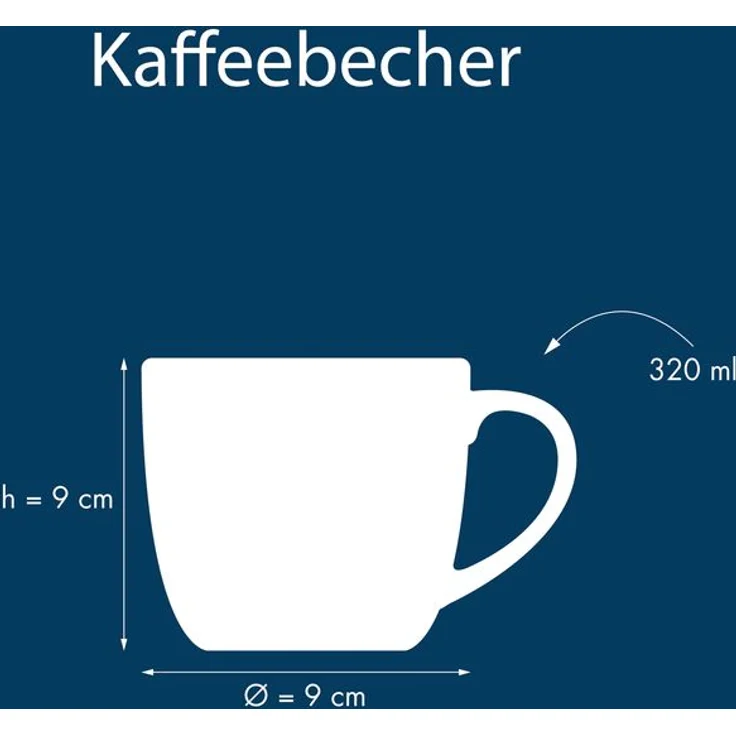 Bistrot Weiss, Kaffeebecher Set 4-tlg (mo) – Bild 6