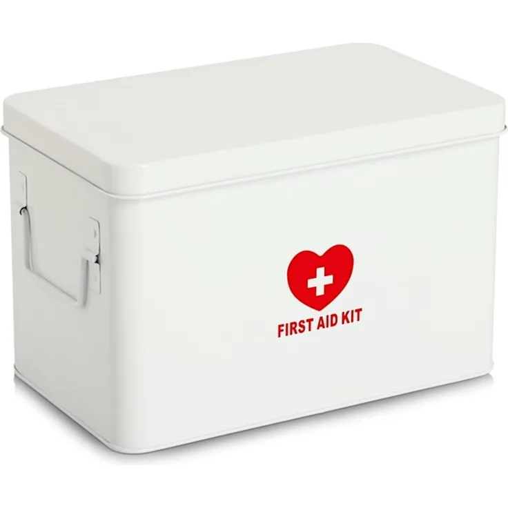 ZELLER 19245 Medizinbox FIRST AID KIT Metall weiß - 32 x 19 x 20 cm / Arzneimittelaufbewahrung
