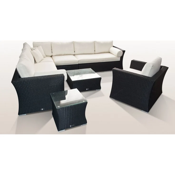 Ragnarök Möbel-Design Gartenlounge-Set Wotan, (Set, Ecklounge, Alu, Polyrattan), Ecksofa bestehend aus 4 einzelenen Elementen, extra breite Armlehnen – Bild 1