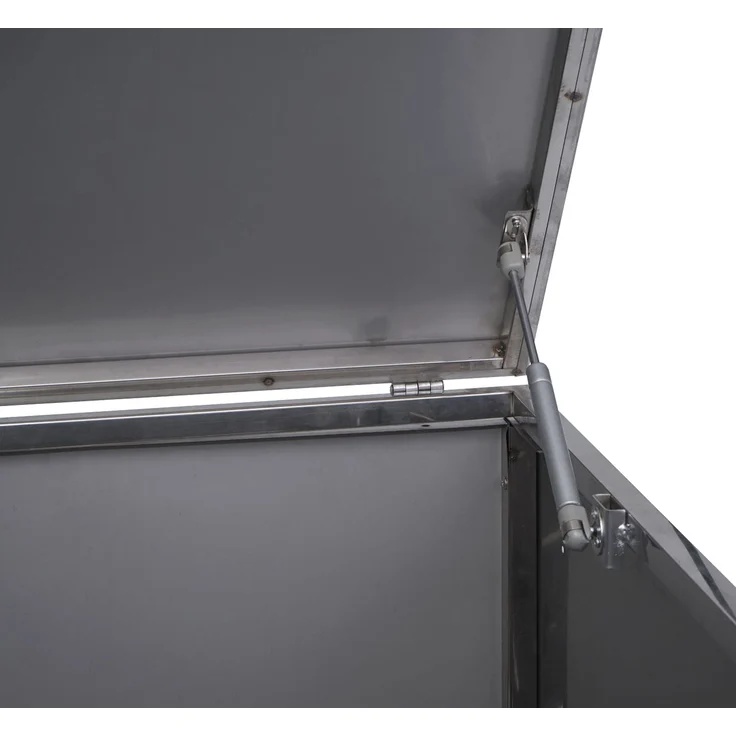 Mülltonnenverkleidung HWC-E83, Mülltonnenbox Mülltonnenabdeckung, erweiterbar 117x66x80cm ~ Edelstahl 30kg – Bild 7