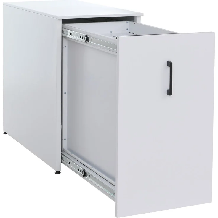Aktenschrank HWC-Q27, Büroschrank Stahlschrank, Stützrad Staufächer, Metall 74x43x80cm ~ weiß – Bild 8