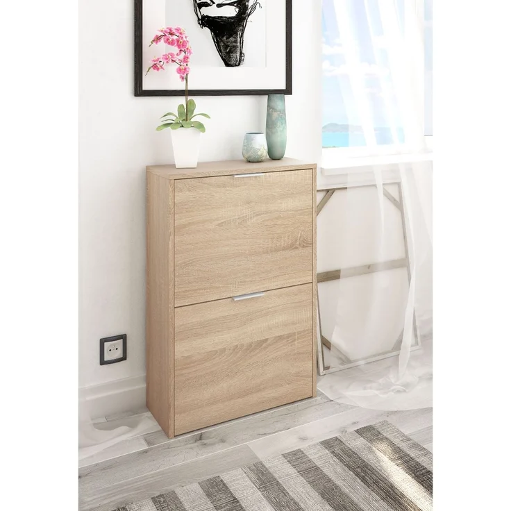 Calicosy Schuhschrank mit 2 Klappen Zapateros - L50 cm - Helles Holz – Bild 2