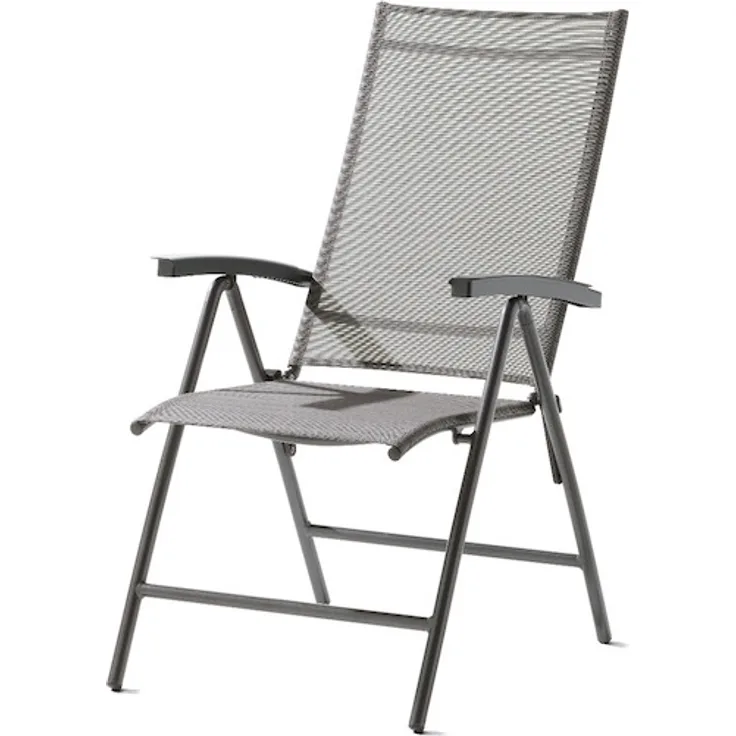 Sieger Sirio Klappsessel klappbar, Aluminium Eisengrau 61 x 108 x 73 cm