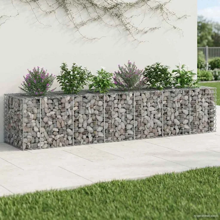 vidaXL Gabionen-Hochbeet 2 stk. 260 x 60 x 55 cm Verzinkter Stahl 3422229 – Bild 5