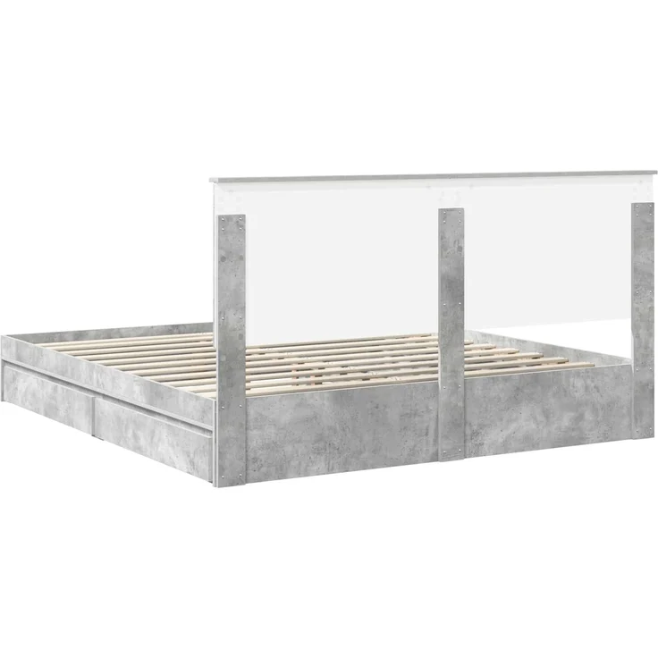 vidaXL Aufbewahrungsbett Beton Grau 180 x 200 cm Holzwerkstoff 3411183 – Bild 9