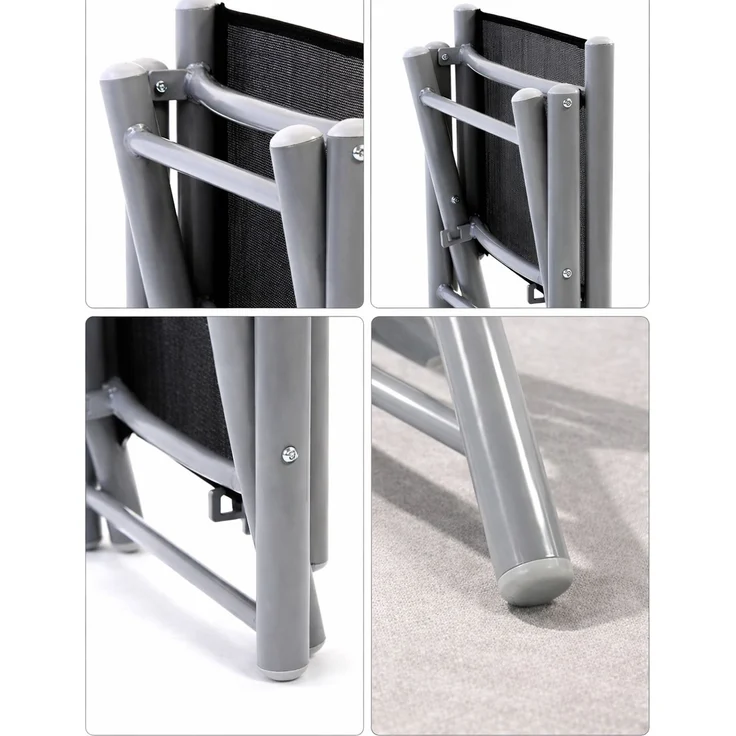 Garten Klapphocker / Fußhocker Aluminium - Textilen Anthrazit – Bild 3