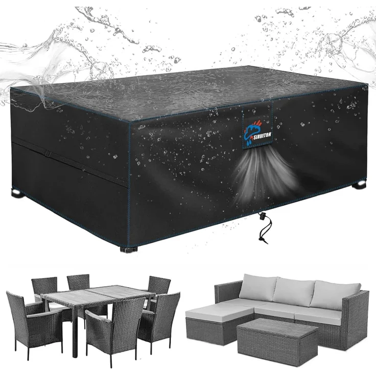 SIRUITON 170 x 94 x 70 cm Gartenmöbel Abdeckung mit Belüftungsöffnungen, Wasserdicht, Winddicht, UV-Beständiges, Schwerlast,Reißfest 420D Oxford Abdeckplane Gartenmöbel, Abdeckung Gartenmöbel Winterfest – Bild 1