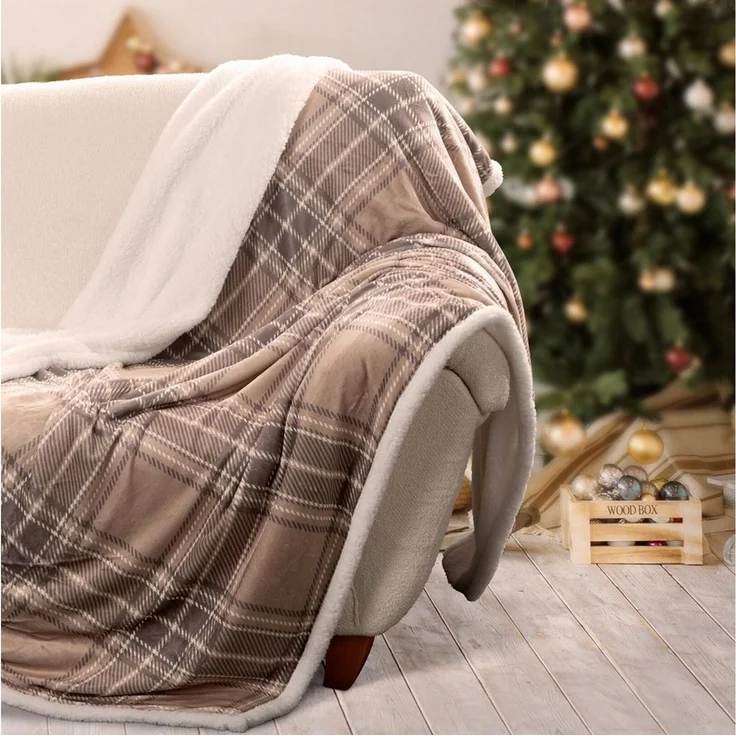 Wohndecke KAROMUSTER Winterdecke, Eurofirany, karierte Decke, warm und kuschelig, Fleecedecke 150x200 cm, Sofadecke – Bild 3