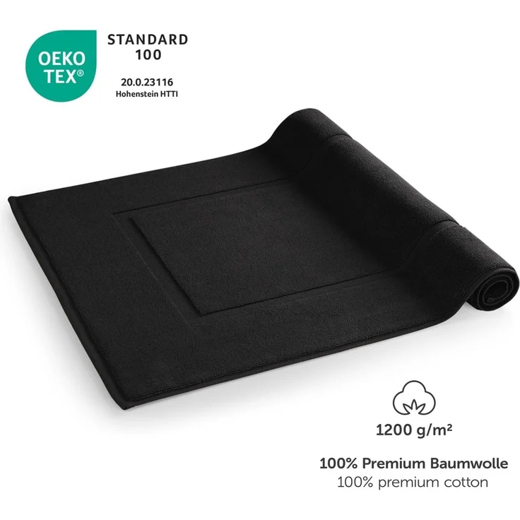 Blumtal Badematte Premium Frottier, schnell trocknend, strapazierfähig, Baumwolle, Rechteckig, 2. St, waschbarer Badvorleger 50x80cm, saugstark & weich – Bild 3