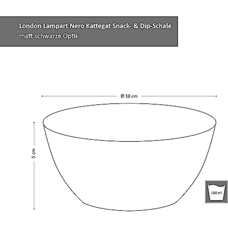MamboCat Dipschale 6x London Lampart Nero Kattegat Snack- & Dip-Schälchen 150ml Ø10cm, Steingut – Bild 5