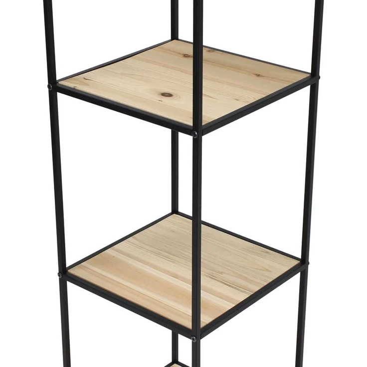 Dekoleidenschaft Standregal "Modern Living" Regal aus Holz & Metall, schwarz, 116 cm hoch, 4 Böden, Wohnzimmerregal, Bücherregal, Küchenregal, Badregal – Bild 3