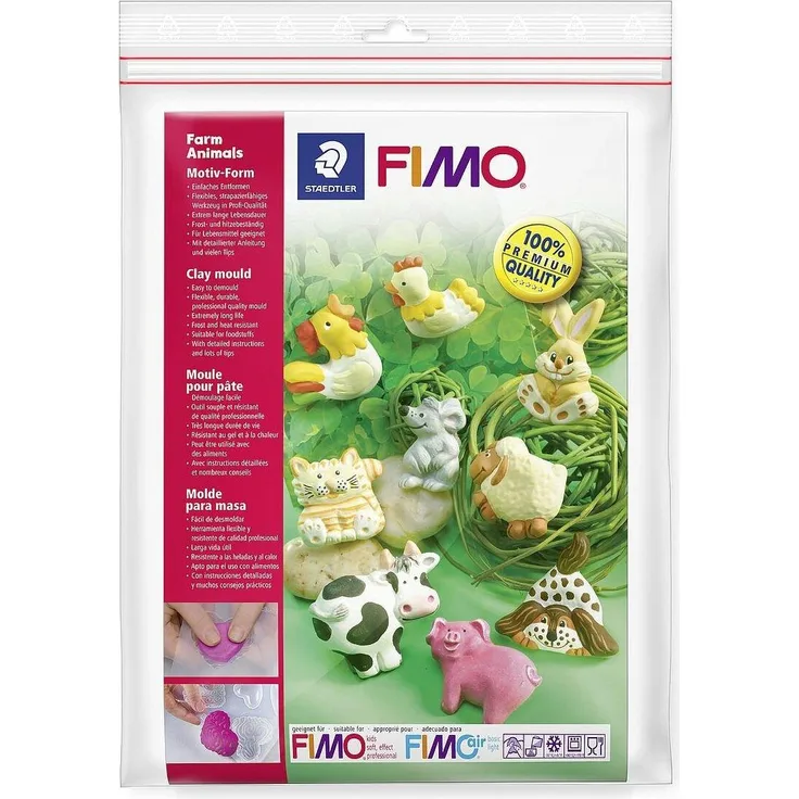 Staedtler Fimo mould Tiere auf dem Bauernhof 9 Motive ca. 5x4cm