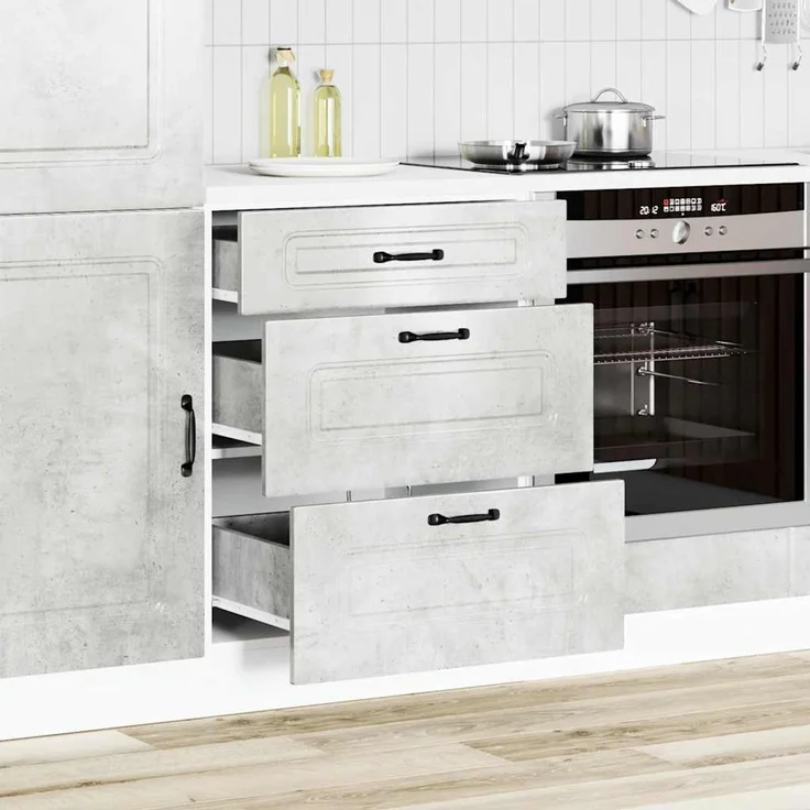 vidaXL Küchenunterschrank Kalmar Betongrau Holzwerkstoff 854283 – Bild 5