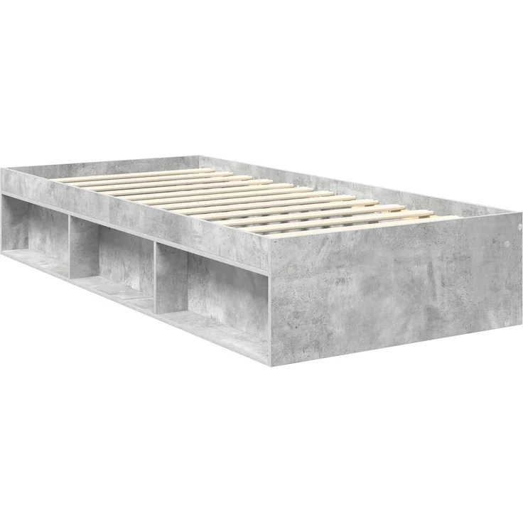 vidaXL Bettrahmen mit Kopfteil Beton 90 x 200 cm Massives Kiefernholz 3413356 – Bild 5