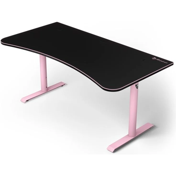 Arozzi Arena Gaming Desk - Pink, großer Gaming-Tisch mit vollflächigem Mikrofaser-Mauspad und höhenverstellbaren Stahlbeinen – Bild 10