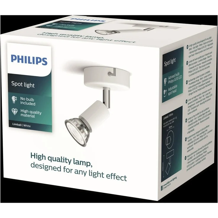 Philips Deckenleuchte Philips Limbali 8719514465138 Deckenstrahler GU10 Weiß – Bild 2