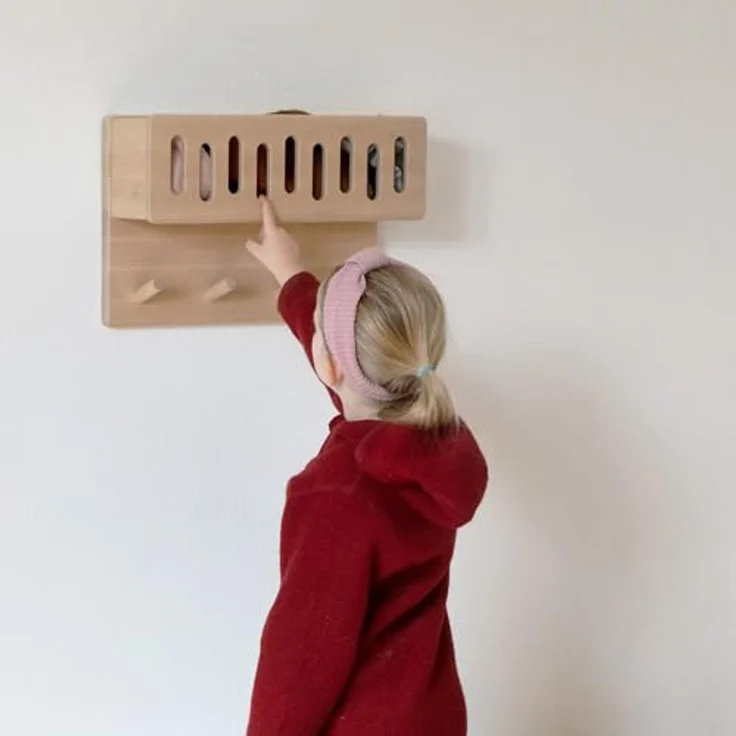 Ehrenkind Wandgarderobe für Kinder, Kindergarderobe (Garderobe Kinder, Garderobe für Kinderzimmer, Kinder Garderobe), aus massivem und nachhaltigem Holz - nach Montessori – Bild 8