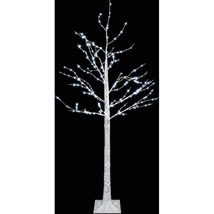 vidaXL Birken-Weihnachtsbaum Weiß 22 x 22 x 150 cm Kunststoff 232 LEDs 42055354 – Bild 4