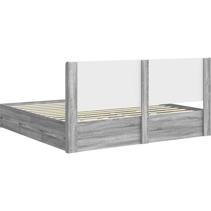vidaXL Bettgestell mit Stauraum und Kopfteil Sonoma-Grau 200 x 200 cm 3413922 – Bild 8