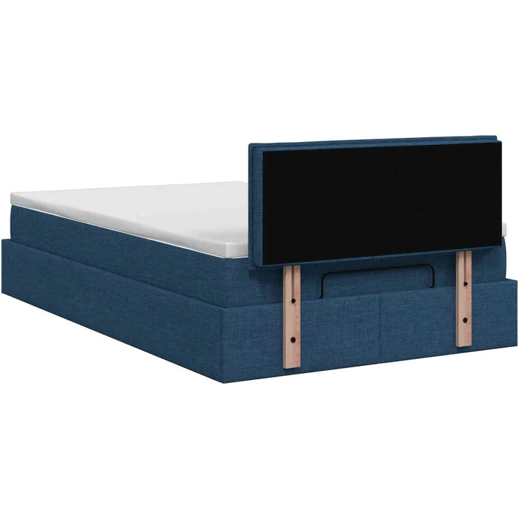 vidaXL Ottoman-Bett mit Matratze und LED Blau 120 x 190 cm Stoff 3457978 – Bild 10