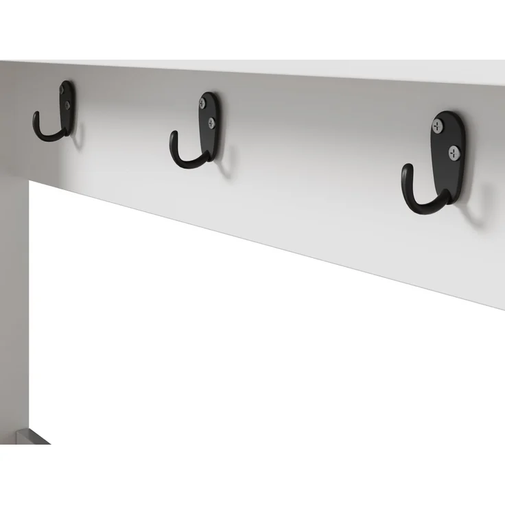Merax 175cm Küchenbuffet Buffetschrank mit Aufsatz, Küchenschrank mit Glastüren, Weinregal und Hakenleiste, großer Geschirrschrank Vorratsschrank Küchenschrank, Weiß + Holzfarbe – Bild 7