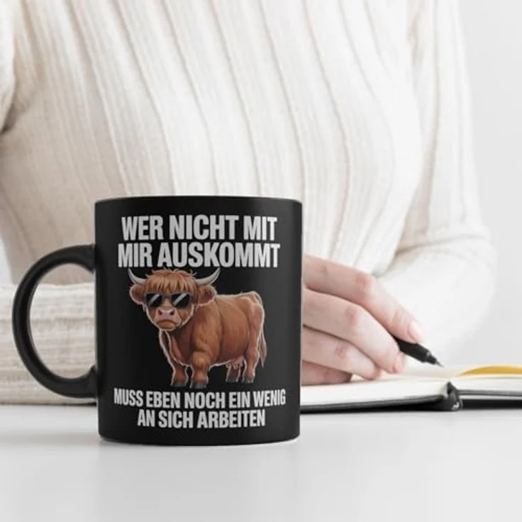 speecheese Tasse Hochlandrind Tasse - du musst an dir arbeiten – Bild 3