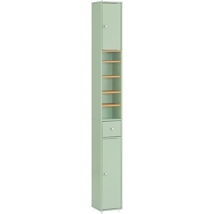 SoBuy BZR34-GR Badezimmer-Hochschrank, MDF, Lackiert, Grün, 20 x 180 x 20 cm – Bild 1