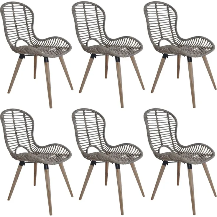 vidaXL Esszimmerstühle 6 Stk. Natur Rattan Braun 275839