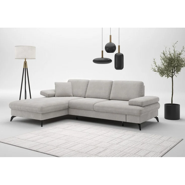 sit&more Ecksofa Morris Jubi L-Form, inklusive XXL-Liegefläche, bzw. Schlaffunktion, Bettfunktion, Armteilverstellung und 1 Zierkissen – Bild 1