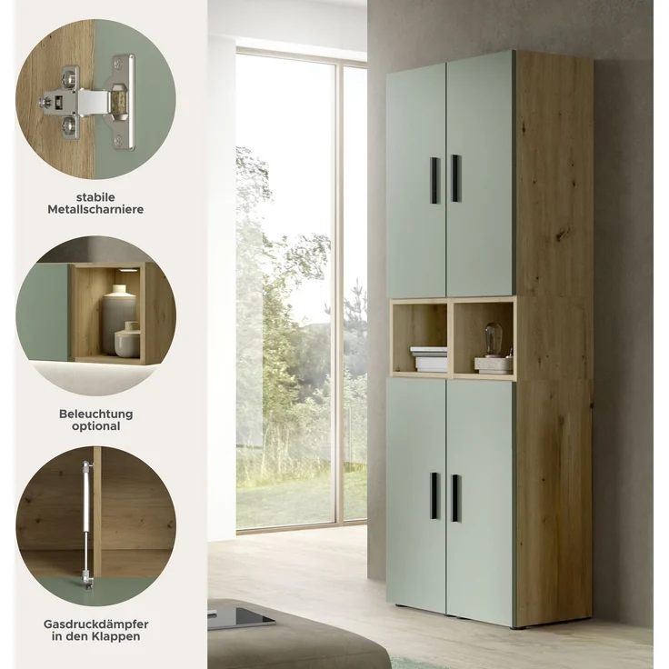 The One Wohnkombination in Smoke Green Nachbildung – Bild 7
