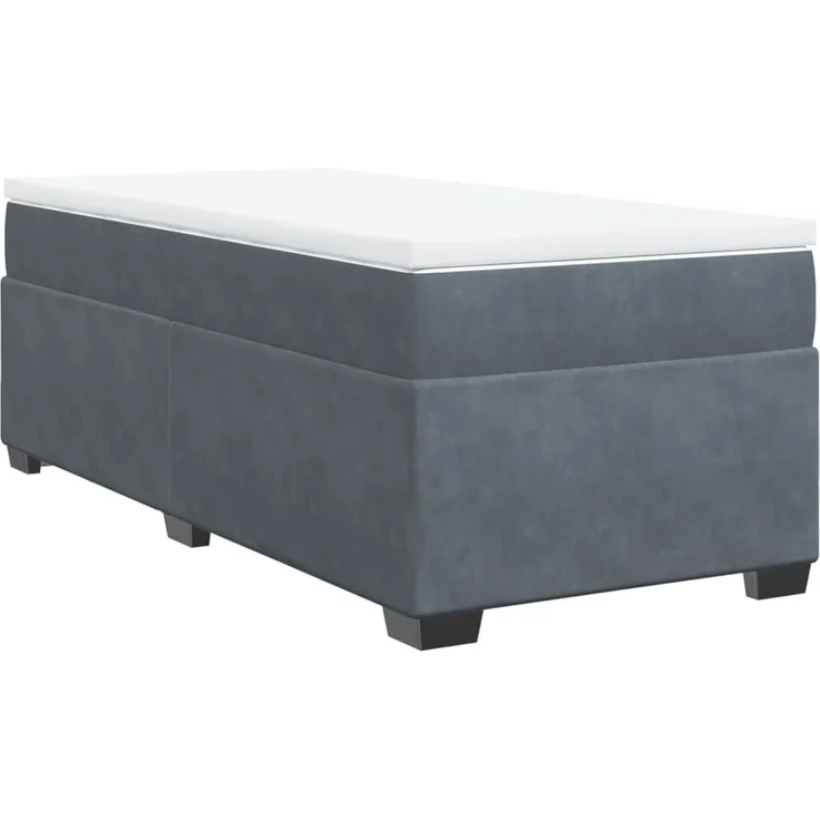 vidaXL Boxspringbett mit Matratze Dunkelgrau 90x200 cm Samt 3285258 – Bild 9