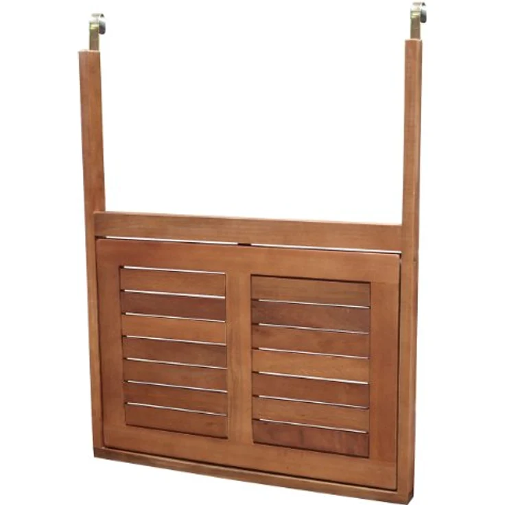 DEGAMO Balkonhängetisch Hängetisch 60x40cm klappbar, rechteckige Tischplatte, Akazienholz braun geölt – Bild 3
