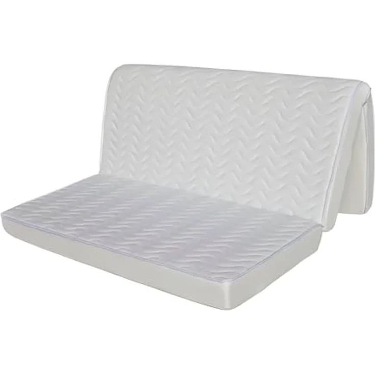 Vente-unique - PARTY Matratze Stoff Weiß - B 140 cm x H 12 cm x L 190 cm – Bild 1